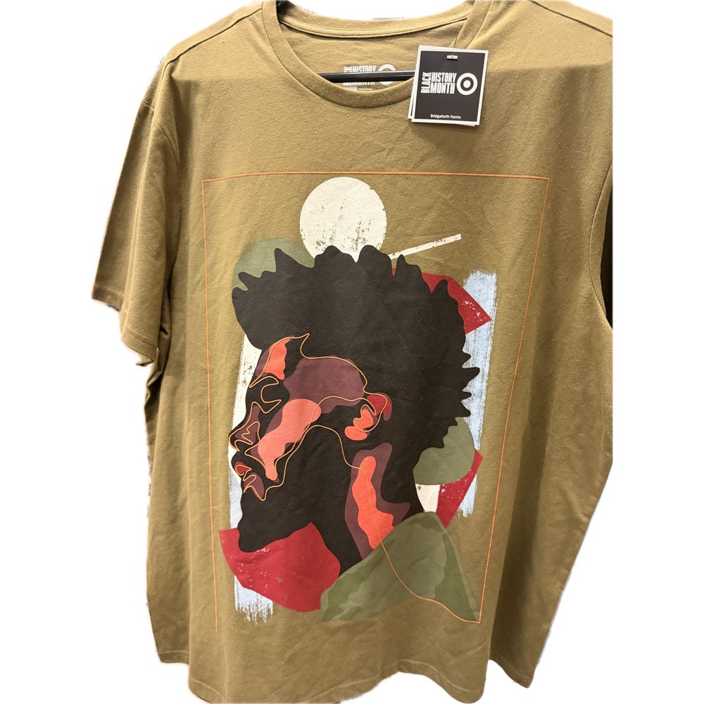 Target Black History Month Bridgeforth Farms Graphic Tee Olive Green Mens XL NWT